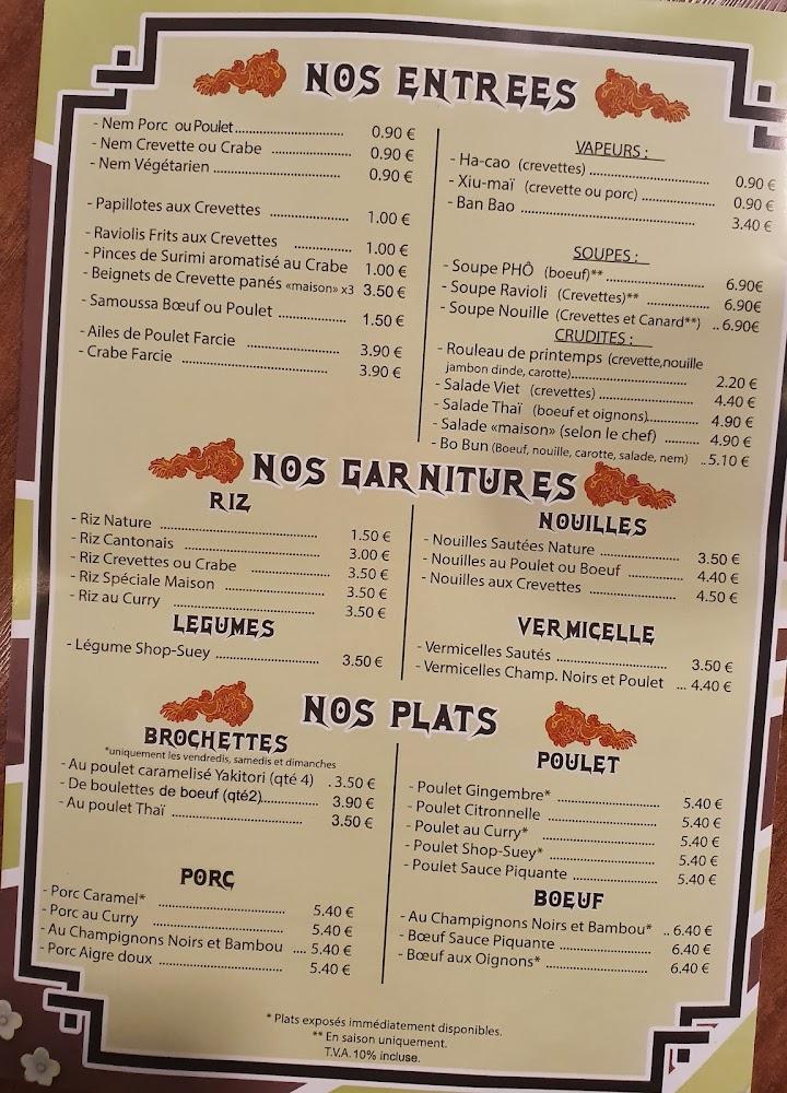 Aux Délices des Dragons - Menu Image 2