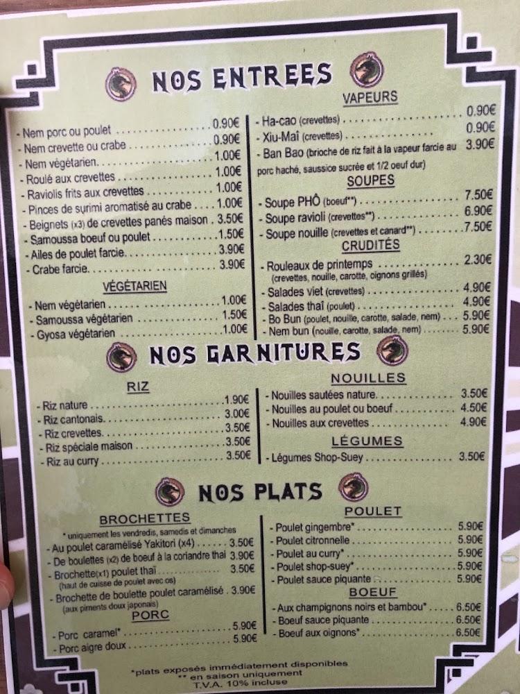 Aux Délices des Dragons - Menu Image 4